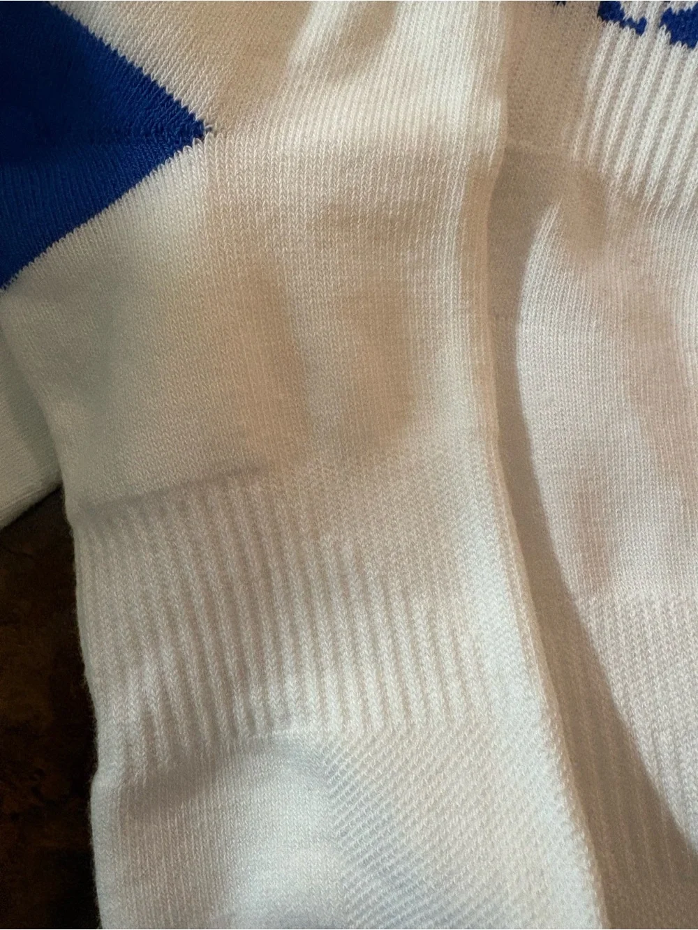 NWOT Nike White Crew Athletic Socks with Red & Blue Logos - 3 Pack